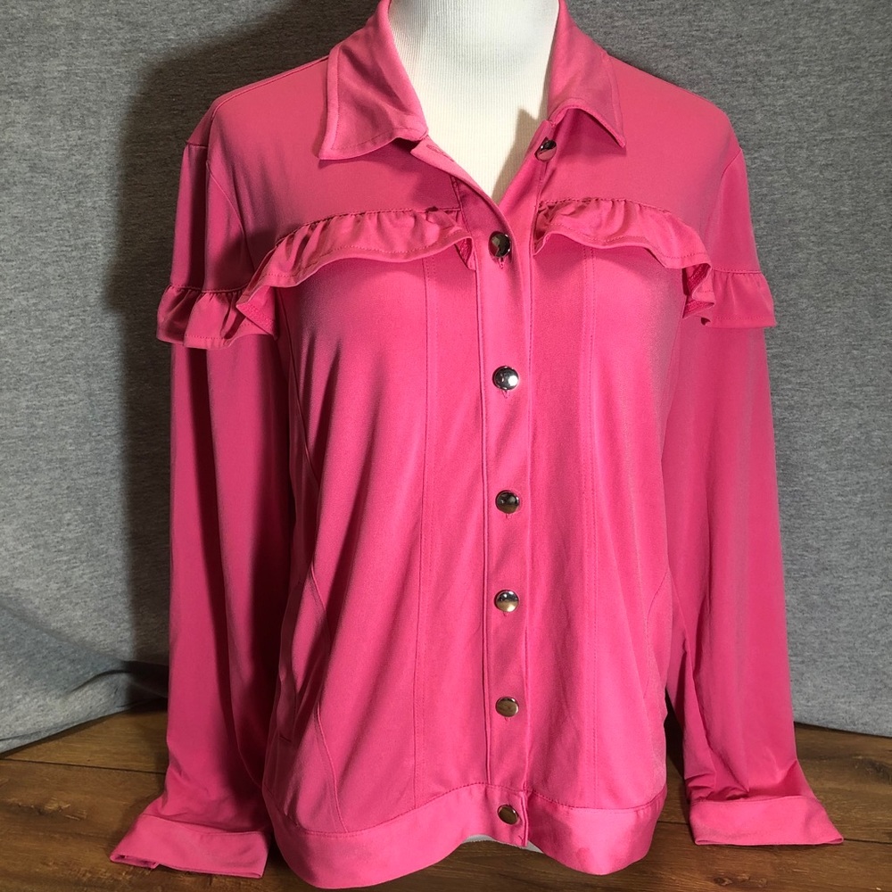 Cupid Hot Pink Ruffle Blouse
